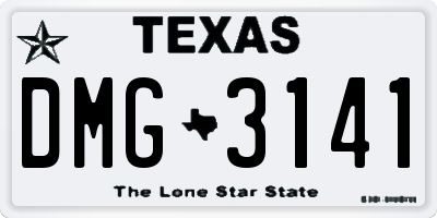 TX license plate DMG3141