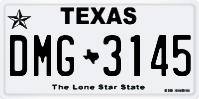 TX license plate DMG3145
