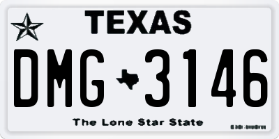 TX license plate DMG3146