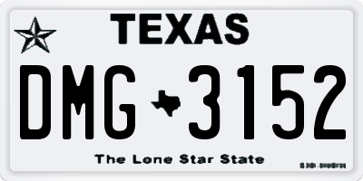 TX license plate DMG3152