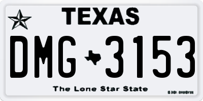TX license plate DMG3153