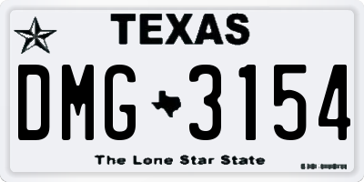 TX license plate DMG3154
