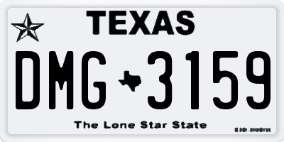 TX license plate DMG3159