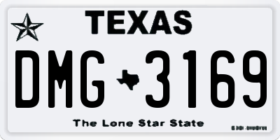 TX license plate DMG3169