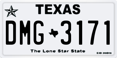 TX license plate DMG3171