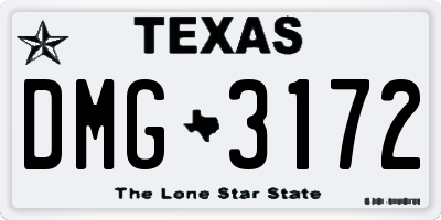 TX license plate DMG3172