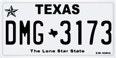TX license plate DMG3173