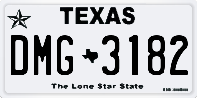 TX license plate DMG3182