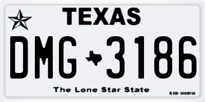 TX license plate DMG3186