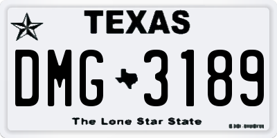TX license plate DMG3189