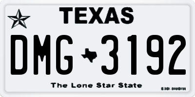 TX license plate DMG3192