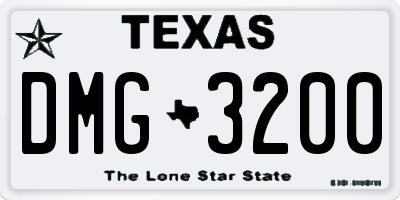 TX license plate DMG3200