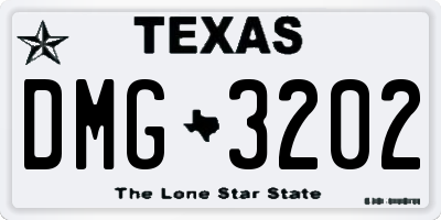 TX license plate DMG3202