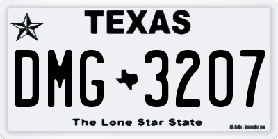 TX license plate DMG3207