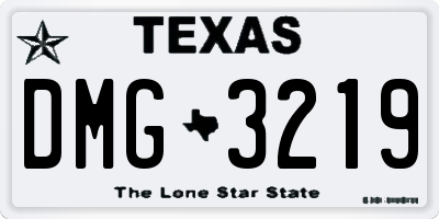 TX license plate DMG3219