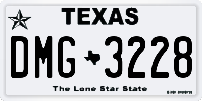 TX license plate DMG3228