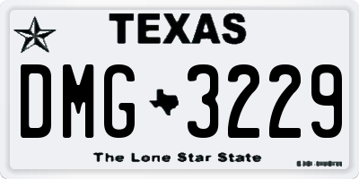 TX license plate DMG3229