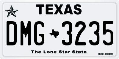 TX license plate DMG3235