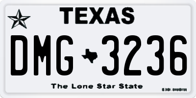 TX license plate DMG3236