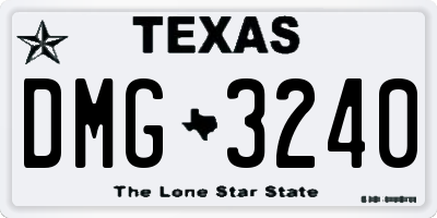 TX license plate DMG3240