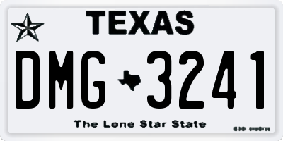 TX license plate DMG3241