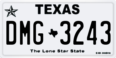 TX license plate DMG3243