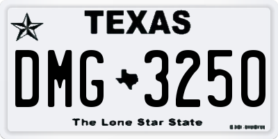 TX license plate DMG3250