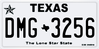 TX license plate DMG3256