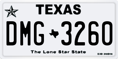 TX license plate DMG3260