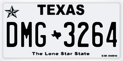 TX license plate DMG3264
