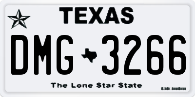 TX license plate DMG3266