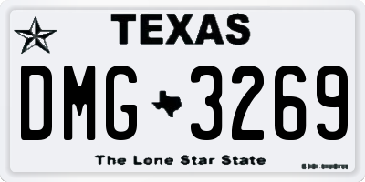 TX license plate DMG3269