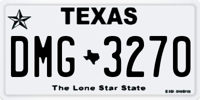 TX license plate DMG3270