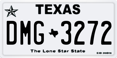 TX license plate DMG3272