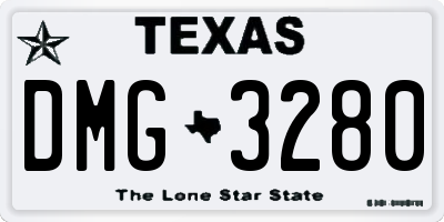 TX license plate DMG3280