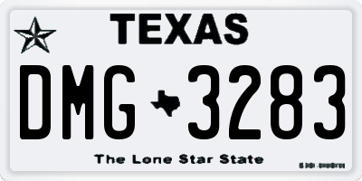 TX license plate DMG3283