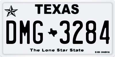 TX license plate DMG3284