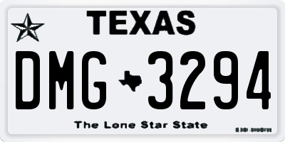 TX license plate DMG3294