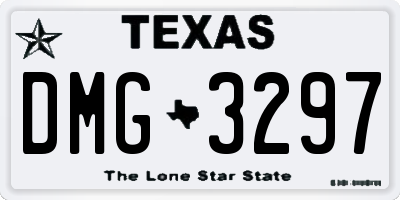 TX license plate DMG3297