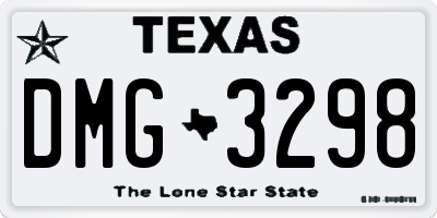 TX license plate DMG3298