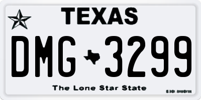 TX license plate DMG3299