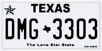 TX license plate DMG3303