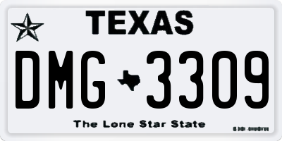 TX license plate DMG3309