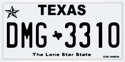 TX license plate DMG3310