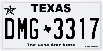 TX license plate DMG3317
