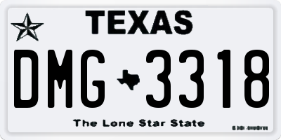 TX license plate DMG3318