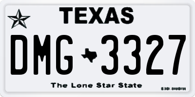 TX license plate DMG3327