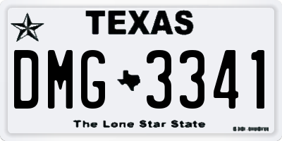 TX license plate DMG3341