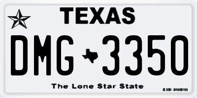 TX license plate DMG3350