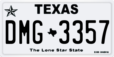 TX license plate DMG3357